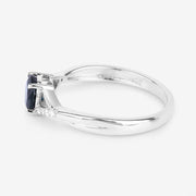 Bids.com 0.88 Carat Genuine Blue Sapphire and White Diamond 14K White Gold Ring Rings White Smoke size 6.00,size 7.00,size 8.00