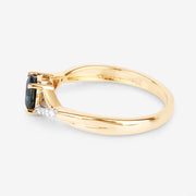 Bids.com 0.88 Carat Genuine Blue Sapphire and White Diamond 14K Yellow Gold Ring Rings White Smoke size 6.00,size 7.00,size 8.00