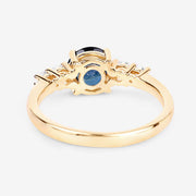 Bids.com 1.38 Carat Genuine Blue Sapphire and White Diamond 14K Yellow Gold Ring Rings White Smoke size 6.00,size 7.00,size 8.00
