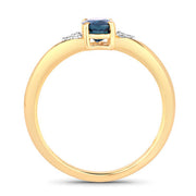 Bids.com 0.84 Carat Genuine Blue Sapphire and White Diamond 14K Yellow Gold Ring Rings White Smoke size 6.00,size 7.00,size 8.00