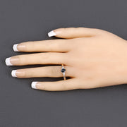 Bids.com 0.84 Carat Genuine Blue Sapphire and White Diamond 14K Yellow Gold Ring Rings Peach Puff size 6.00,size 7.00,size 8.00