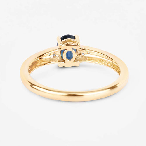 Bids.com 0.84 Carat Genuine Blue Sapphire and White Diamond 14K Yellow Gold Ring Rings White Smoke size 6.00,size 7.00,size 8.00