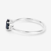 Bids.com 0.84 Carat Genuine Blue Sapphire and White Diamond 14K White Gold Ring Rings White Smoke size 6.00,size 7.00,size 8.00