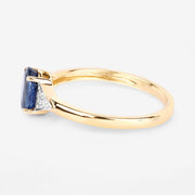 Bids.com 1.01 Carat Genuine Blue Sapphire and White Diamond 14K Yellow Gold Ring Rings White Smoke size 6.00,size 7.00,size 8.00