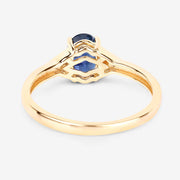 Bids.com 1.01 Carat Genuine Blue Sapphire and White Diamond 14K Yellow Gold Ring Rings White Smoke size 6.00,size 7.00,size 8.00