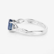 Bids.com 1.04 Carat Genuine Blue Sapphire and White Diamond 14K White Gold Ring Rings Lavender size 6.00,size 7.00,size 8.00