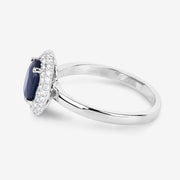 Bids.com 1.84 Carat Genuine Blue Sapphire and White Diamond 14K White Gold Ring Rings White Smoke size 6.00,size 7.00,size 8.00