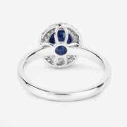 Bids.com 1.84 Carat Genuine Blue Sapphire and White Diamond 14K White Gold Ring Rings White Smoke size 6.00,size 7.00,size 8.00