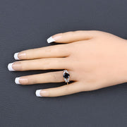 Bids.com 1.62 Carat Genuine Blue Sapphire and White Diamond 14K Yellow Gold Ring Rings Peach Puff size 6.00,size 7.00,size 8.00