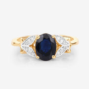 Bids.com 1.62 Carat Genuine Blue Sapphire and White Diamond 14K Yellow Gold Ring Rings Lavender size 6.00,size 7.00,size 8.00