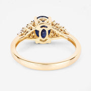 Bids.com 1.73 Carat Genuine Blue Sapphire and White Diamond 14K Yellow Gold Ring Rings White Smoke size 6.00,size 7.00,size 8.00