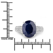 Bids.com 6.49 Carat Genuine Blue Sapphire and White Diamond 14K White Gold Ring Rings White Smoke size 6.00,size 7.00,size 8.00