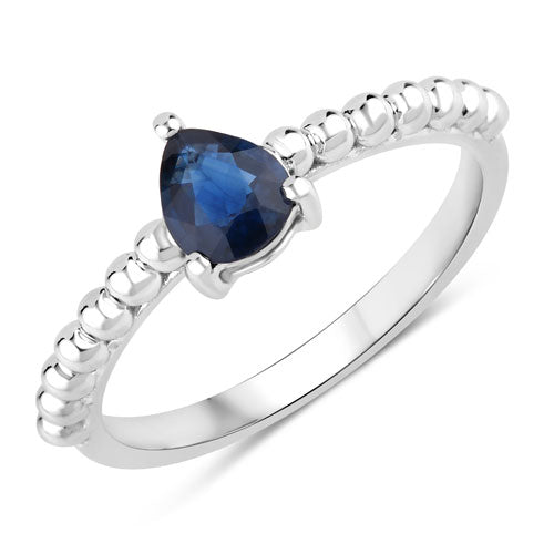 Bids.com 0.50 Carat Genuine Blue Sapphire 14K White Gold Ring Rings White Smoke size 6.00,size 7.00,size 8.00