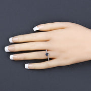 Bids.com 0.50 Carat Genuine Blue Sapphire 14K White Gold Ring Rings Dark Slate Gray size 6.00,size 7.00,size 8.00