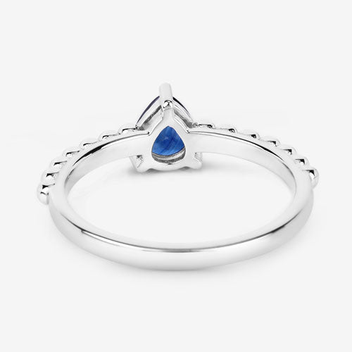 Bids.com 0.50 Carat Genuine Blue Sapphire 14K White Gold Ring Rings White Smoke size 6.00,size 7.00,size 8.00