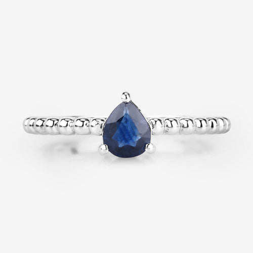 Bids.com 0.50 Carat Genuine Blue Sapphire 14K White Gold Ring Rings White Smoke size 6.00,size 7.00,size 8.00