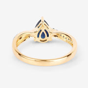 Bids.com 1.17 Carat Genuine Blue Sapphire and White Diamond 14K Yellow Gold Ring Rings White Smoke size 6.00,size 7.00,size 8.00