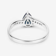 Bids.com 0.89 Carat Genuine Blue Sapphire and White Diamond 14K White Gold Ring Rings White Smoke size 6.00,size 7.00,size 8.00
