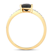 Bids.com 0.89 Carat Genuine Blue Sapphire and White Diamond 14K Yellow Gold Ring Rings White Smoke size 6.00,size 7.00,size 8.00