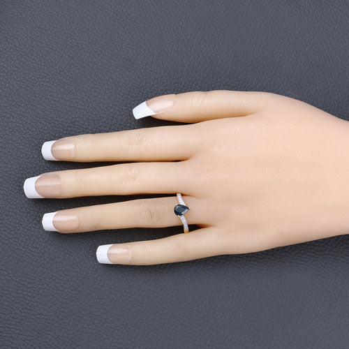 Bids.com 0.89 Carat Genuine Blue Sapphire and White Diamond 14K Yellow Gold Ring Rings Wheat size 6.00,size 7.00,size 8.00