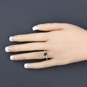 Bids.com 0.86 Carat Genuine Blue Sapphire and White Diamond 14K White Gold Ring Rings Wheat size 6.00,size 7.00,size 8.00
