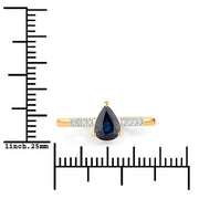 Bids.com 0.86 Carat Genuine Blue Sapphire and White Diamond 14K Yellow Gold Ring Rings White Smoke size 6.00,size 7.00,size 8.00