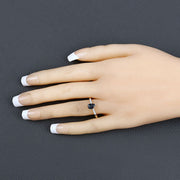 Bids.com 0.86 Carat Genuine Blue Sapphire and White Diamond 14K Yellow Gold Ring Rings Wheat size 6.00,size 7.00,size 8.00