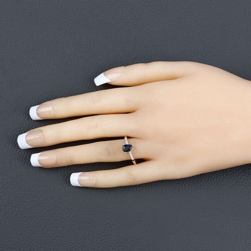 Bids.com 0.86 Carat Genuine Blue Sapphire and White Diamond 14K Yellow Gold Ring Rings Wheat size 6.00,size 7.00,size 8.00