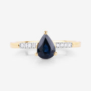 Bids.com 0.86 Carat Genuine Blue Sapphire and White Diamond 14K Yellow Gold Ring Rings White Smoke size 6.00,size 7.00,size 8.00
