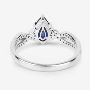 Bids.com 1.14 Carat Genuine Blue Sapphire and White Diamond 14K White Gold Ring Rings White Smoke size 6.00,size 7.00,size 8.00