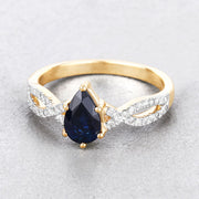 Bids.com 1.14 Carat Genuine Blue Sapphire and White Diamond 14K Yellow Gold Ring Rings Light Gray size 6.00,size 7.00,size 8.00
