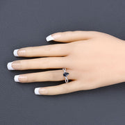 Bids.com 1.14 Carat Genuine Blue Sapphire and White Diamond 14K Yellow Gold Ring Rings Peach Puff size 6.00,size 7.00,size 8.00