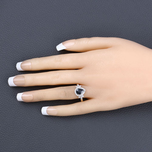 Bids.com 1.54 Carat Genuine Blue Sapphire and White Diamond 14K Yellow Gold Ring Rings Wheat size 6.00,size 7.00,size 8.00