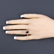 Bids.com 1.50 Carat Genuine Blue Sapphire and White Diamond 14K Yellow Gold Ring Rings Bisque size 6.00,size 7.00,size 8.00