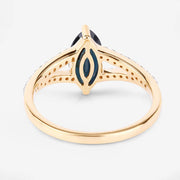 Bids.com 1.50 Carat Genuine Blue Sapphire and White Diamond 14K Yellow Gold Ring Rings White Smoke size 6.00,size 7.00,size 8.00
