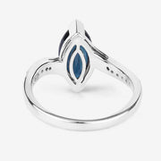 Bids.com 2.26 Carat Genuine Blue Sapphire and White Diamond 14K White Gold Ring Rings White Smoke size 6.00,size 7.00,size 8.00