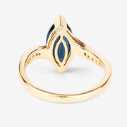 Bids.com 2.26 Carat Genuine Blue Sapphire and White Diamond 14K Yellow Gold Ring Rings White Smoke size 6.00,size 7.00,size 8.00