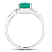 Bids.com 1.92 Carat Genuine Zambian Emerald and White Diamond 14K White Gold Ring Rings White Smoke size 6.00,size 7.00,size 8.00