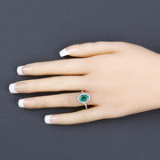 Bids.com 1.92 Carat Genuine Zambian Emerald and White Diamond 14K White Gold Ring Rings Bisque size 6.00,size 7.00,size 8.00