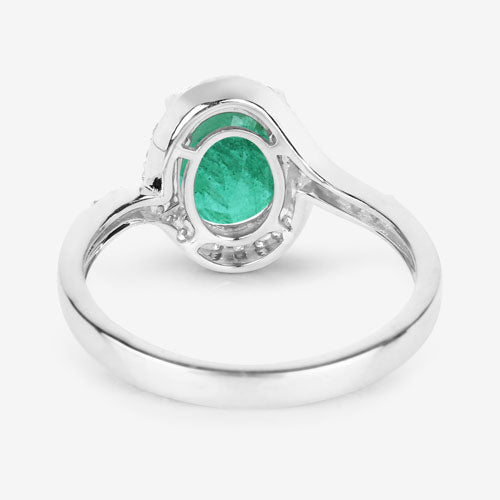 Bids.com 1.92 Carat Genuine Zambian Emerald and White Diamond 14K White Gold Ring Rings White Smoke size 6.00,size 7.00,size 8.00