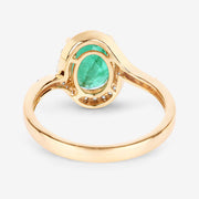 Bids.com 1.92 Carat Genuine Zambian Emerald and White Diamond 14K Yellow Gold Ring Rings White Smoke size 6.00,size 7.00,size 8.00