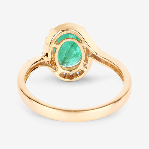 Bids.com 1.92 Carat Genuine Zambian Emerald and White Diamond 14K Yellow Gold Ring Rings White Smoke size 6.00,size 7.00,size 8.00