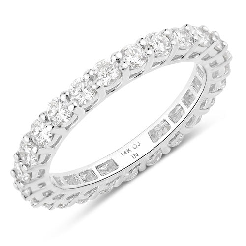 Bids.com 1.50 Carat Lab Grown Diamond 14K White Gold Ring Rings White Smoke size 6.00,size 7.00,size 8.00