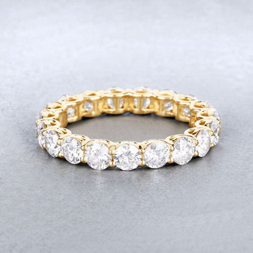 Bids.com 3.00 Carat Lab Grown Diamond 14K Yellow Gold Ring Rings Gray size 6.00,size 7.00,size 8.00