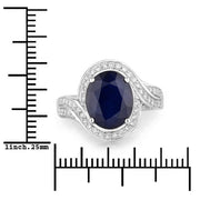 Bids.com 4.69 Carat Genuine Blue Sapphire and White Diamond 14K White Gold Ring Rings White Smoke size 6.00,size 7.00,size 8.00