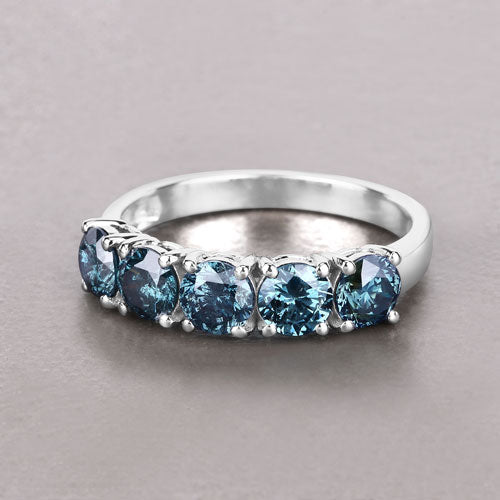Bids.com 1.22 Carat Genuine Blue Diamond 14K White Gold Ring Rings Dark Gray size 6.00,size 7.00,size 8.00