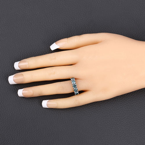 Bids.com 1.22 Carat Genuine Blue Diamond 14K White Gold Ring Rings Navajo White size 6.00,size 7.00,size 8.00