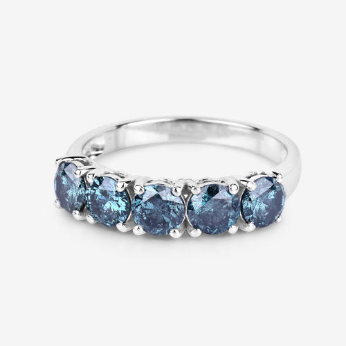 Bids.com 1.22 Carat Genuine Blue Diamond 14K White Gold Ring Rings White Smoke size 6.00,size 7.00,size 8.00