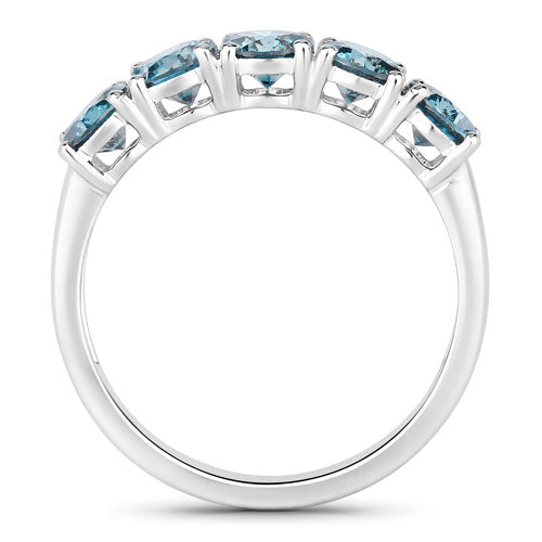 Bids.com 1.22 Carat Genuine Blue Diamond 14K White Gold Ring Rings White Smoke size 6.00,size 7.00,size 8.00