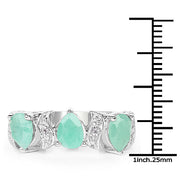 Bids.com 1.87 Carat Genuine Emerald and White Topaz .925 Sterling Silver Ring Rings White Smoke size 6.00,size 6.50,size 8.00,size 7.00